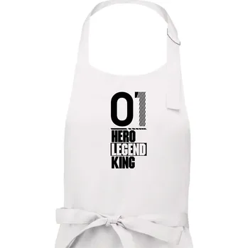 Kuchyňská zástěra Hero, Legend, King 2001 - Pánská zástěra na vaření - Univerzální velikost ( Bílá )