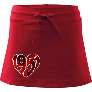 Dámská sukně 1951 v srdci - Sportovní sukně - two in one - XS ( Červená )