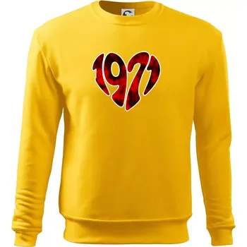 Pánská mikina 1971 v srdci - Mikina Essential pánská - 3XL ( Žlutá )