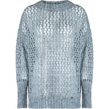 Dámské spodní prádlo MALIKA prolamovaný svetr z kid mohéru, šedá barva, KAMEA