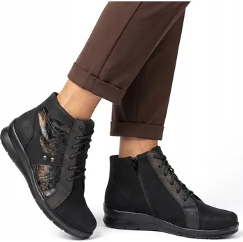 Dámská zimní obuv Dámské kotníkové boty Wojtyłko na klínku, velikost 42