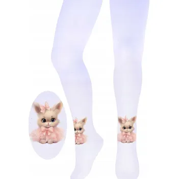 Milusie dětské bílé polyamidové punčocháče velikost 104