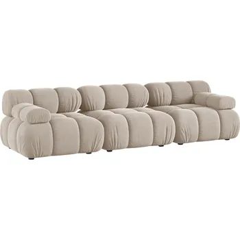 Pohovka Micadoni Béžová sametová trojmístná pohovka Bellis 282 cm