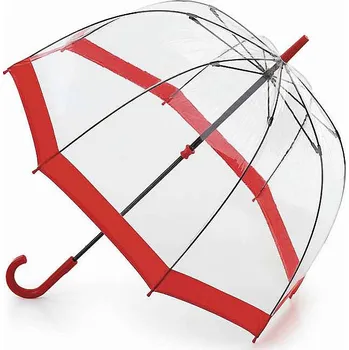 Deštník Fulton dámský průhledný deštník Birdcage 1 RED L041