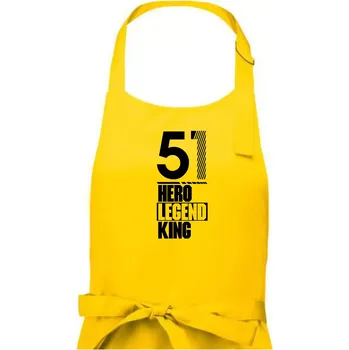 Kuchyňská zástěra Hero, Legend, King 1951 - Pánská zástěra na vaření - Univerzální velikost ( Žlutá )