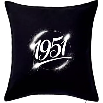 Polštář Narozeninovy ročník graffiti 1951 - Polštář 50x50 - 50x50 - Pouze potah ( Černá )