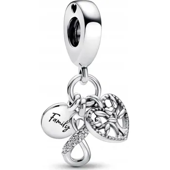 Přívěsek Přívěsek na náramky Simply Me stříbro 925 se zirkonem Rodina navždy