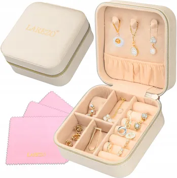 Šperkovnice Šperkovnice na bižuterii béžová krémová + 3 hadříky na čištění šperků