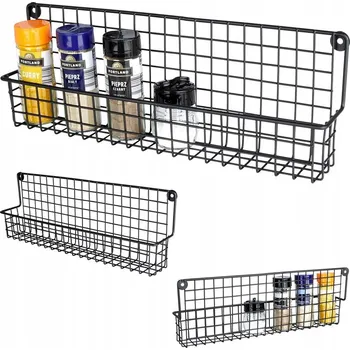 police Police na KOŘENÍ kuchyňská nástěnná kovová černá