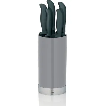 Kuchyňský nůž Sada 5 nožů v bloku, 6 dílů, šedá černá Acida KELA