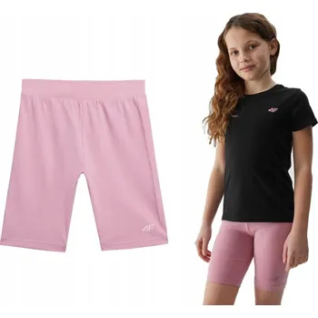 Dívčí legíny 4F dětské legíny klasické bavlna růžové velikost 134