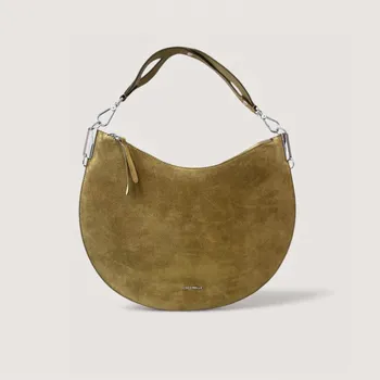 Kabelka COCCINELLE SUN UP SUEDE LARGE SEMIŠOVÁ KABELKA SEAGRASS SS26