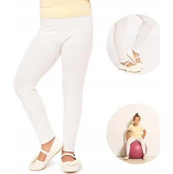 Dívčí legíny Dívčí legíny dlouhé viskózové MS10-130 Ecru, velikost 116