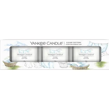 Svíčka Sojová vonná svíčka CLEAN COTTON Yankee Candle 3 ks