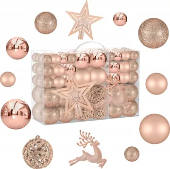 Vánoční dekorace VÁNOČNÍ BAŇKY NEROZBITNÉ velká sada 102ks OZDOBY NA VÁNOCE