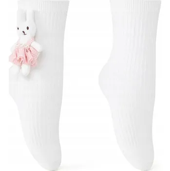 Dívčí ponožky s ozdobou bílé Be Snazzy, vel. 17/21