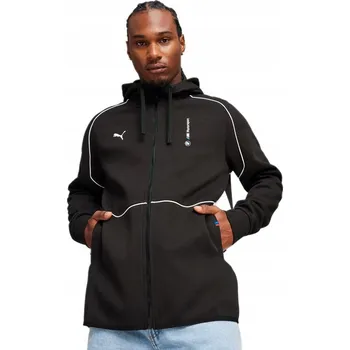 Pánská mikina BMW M Motorsport Pánská Mikina S Kapucí PUMA Full Zip Tech Look Černá