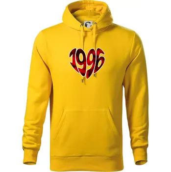 Pánská mikina 1996 v srdci - Mikina pánská Cape s kapucí - XL ( Žlutá )