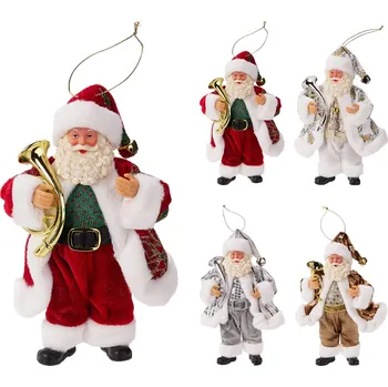 Vánoční dekorace KOOPMAN Vánoční ozdoba Mikuláš s rohem 18 cm na zavěšení (4 varianty /cena je za 1 kus)