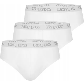 Slipy Pánské slipy slipy bavlněné 3-pack klasické bílé sada Kappa XXL