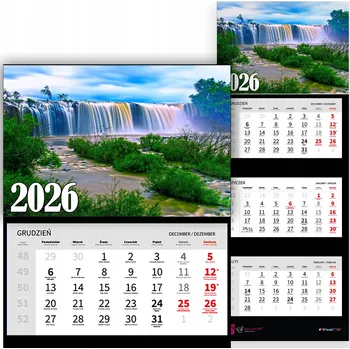 Kalendář Kalendář 2026 trojdílný – krajiny, výhledy, příroda a klid MIX VZORŮ