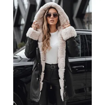 Dámská bunda Černá zimní parka s kožíškem ARCTIC TY3985 Velikost: L