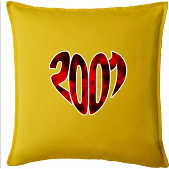 Polštář 2001 v srdci - Polštář 50x50 - 50x50 - Pouze potah ( Žlutá )