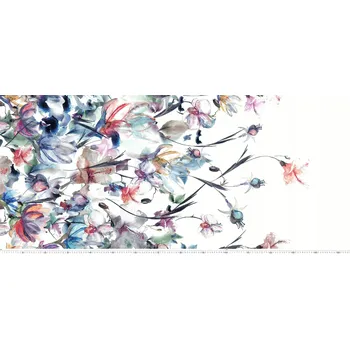 Látka Barbie Vzor Marchiano s Lycrou, Bordura Květiny