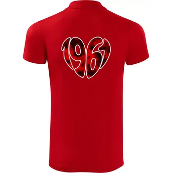 Pánská košile 1961 v srdci - Polokošile Victory sportovní (dresovina) - S ( Červená )