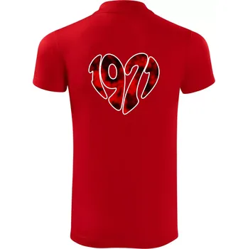 Pánská košile 1971 v srdci - Polokošile Victory sportovní (dresovina) - L ( Červená )