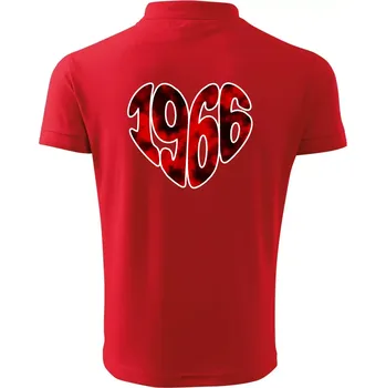 Pánská košile 1966 v srdci - Polokošile pánská Pique Polo 203 - 3XL ( Červená )