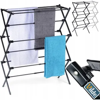 Sušák na prádlo Sušák na prádlo Vilde kovový, vertikální, nastavitelný, 47-78 cm, černý