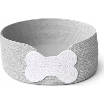 Pelíšek pro psa PELÍŠEK PRO PSA RUČNÍ VÝROBA BAVLNĚNÝ KOŠ ŠEDÝ 38 Cm