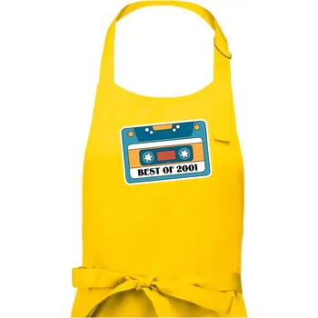 Kuchyňská zástěra Narozeniny kazeta Best of 2001 - Dámská zástěra na vaření - Univerzální velikost ( Žlutá )