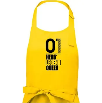 Kuchyňská zástěra Hero, Legend, Queen 2001 - Dámská zástěra na vaření - Univerzální velikost ( Žlutá )