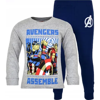 Chlapecké pyžamo Dětské pyžamo AVENGERS s dlouhým rukávem, bavlněné chlapecké pyžamo, velikost 104