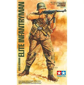 Plastikový model Model figurek WWII German Infantryman Elite Tamiya MT-36303