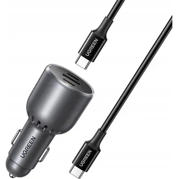 Datový kabel Automobilová UGREEN EC705 USB + 2x USB-C, 130 W + kabel 1 m 5 A