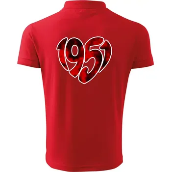 Pánská košile 1951 v srdci - Polokošile pánská Pique Polo 203 - 5XL ( Červená )