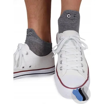 Dámské ponožky Ponožky kotníkové ponožky unisex s výšivkou na lemu vpředu, barevné 3PAK 43-46 YOCLUB