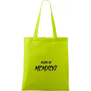 Born in - Římské číslo 1986 - Taška bavlněná - 42 x 38 cm ( Limetková )