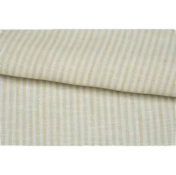 Lněné plátno, lehké, proužkované, béžovo-bílé, 0.5m, sartor.cz