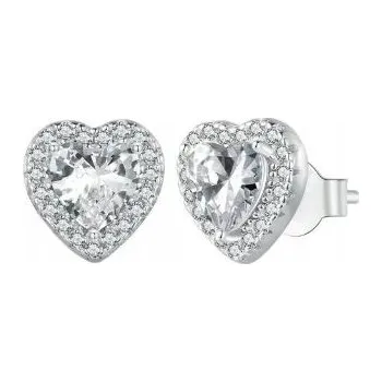 Náušnice Náušnice se zirkony srdíčka stříbro 925