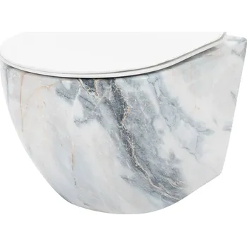 Rea Carlos II rimless WC závěsné se sedátkem, granit shiny, REA-C8012