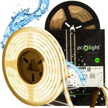 LED páska LED pásek COB bez bodového efektu 12V 5m 9W/m 990lm/m 3000K IP67 voděodolný ECOLIGHT