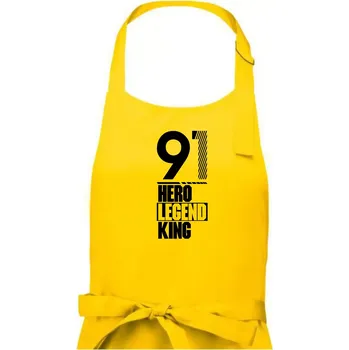 Kuchyňská zástěra Hero, Legend, King 1991 - Pánská zástěra na vaření - Univerzální velikost ( Žlutá )