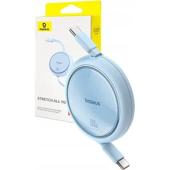 Datový kabel BASEUS ZATAHOVACÍ KABEL USB-C NA USB-C RYCHLÉ NABÍJENÍ PD 100W 1M