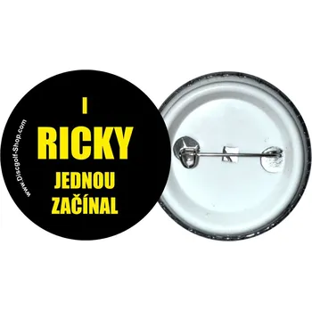 Disc golf Discgolf-Shop.com odznak - I Ricky jednou začínal (Originální odznak z dílny Discgolf-Shop.com)