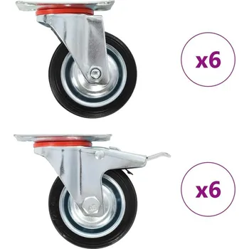 zvedák vidaXL 12 ks otočná kolečka 75 mm [278012]
