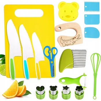 Kuchyňský nůž Mega Sada Bezpečných nožů a kuchyňských doplňků pro děti, 17 dílů